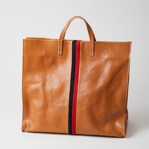 Clare V Striped Simple Tote Shoulder Handbag